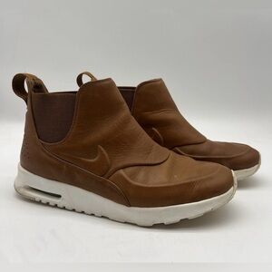 Nike Air Max Thea Ale Brown Sail Leather Ankle Shoes 859550-200 Boots-Womens 6
